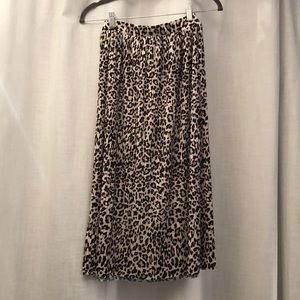 H&M | Leopard Midi Skirt | Pleated | XS